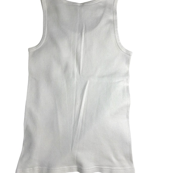 ✨EUC✨ FIVE J. Crew 100% Cotton Ribbed Stretchy Tank Tops In White Size M - Picture 4 of 14